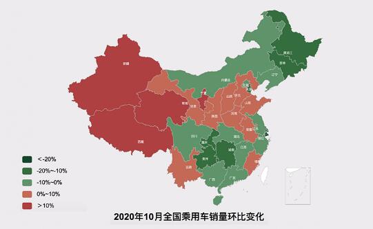 2020年10月省市汽车销量排行榜 广东山东突出